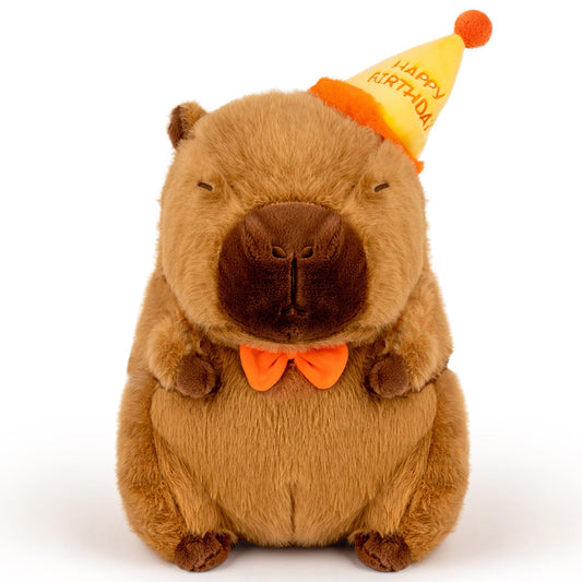 🎂 Duoai Birthday Capybara Plush – 9" & 13" Soft Stuffed Animal with Hat & Bow – Cute Gift for Kids’ Parties - Duoai Plush