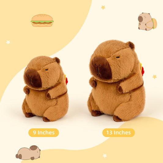 🍔 Duoai Capybara Plush with Hamburger Backpack – 9" & 13" Cute Stuffed Animal Toy Gift for Kids Duoai Plush