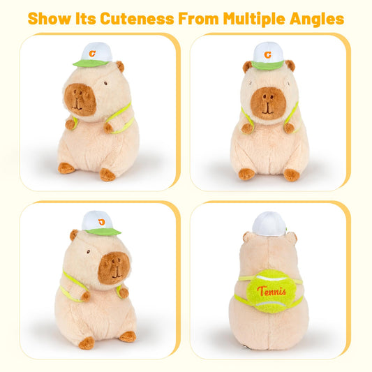 🐾Duoai Capybara Stuffed Animal – 9" Cute Brown Plush with Tennis Backpack | Perfect Gift for Kids Duoai Plush