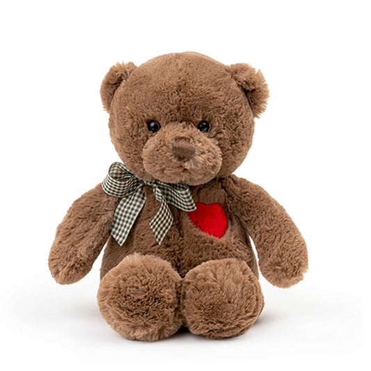 🧸 Duoai Teddy Bear with Heart – 11.4" & 15" Cute Brown Plush Stuffed Animal, Soft Valentine Gift for Girlfriend, Boyfriend & Kids - Duoai Plush