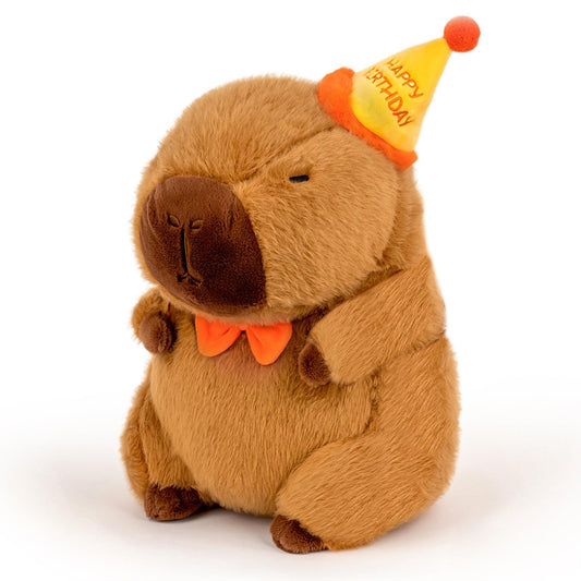 🎂 Duoai Birthday Capybara Plush – 9" & 13" Soft Stuffed Animal with Hat & Bow – Cute Gift for Kids’ Parties - Duoai Plush