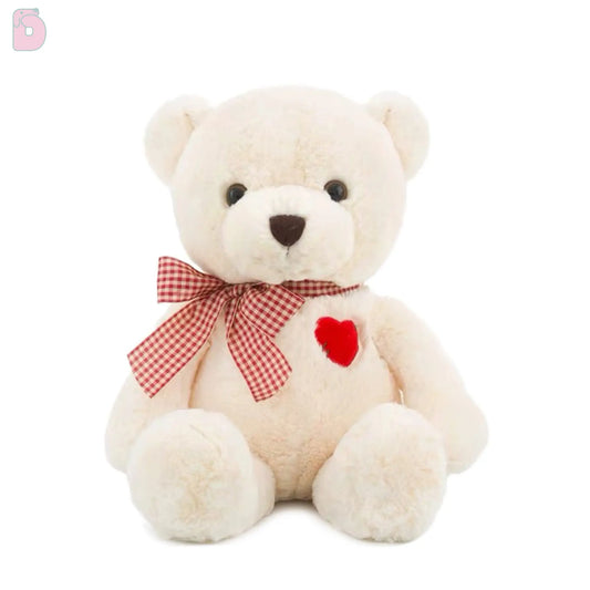 🐻 Duoai Teddy Bear with Heart – 11.4" & 15" Cute White Stuffed Animal Plush Toy for Valentine's Day, Soft Gift for Girlfriend, Boyfriend & Kids - Duoai Plush