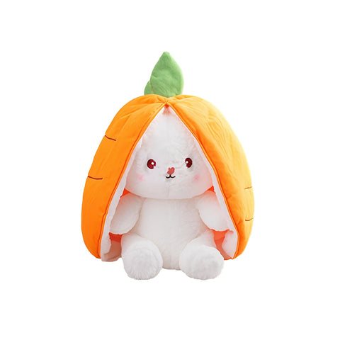 Duoai Strawberry Bunny Transform Plush Toy 🍓🐰 – 20cm / 7.9in Cute Easter Fruit Rabbit Stuffed Animal Pillow, Soft Carrot or Strawberry Bunny Gift 🥕