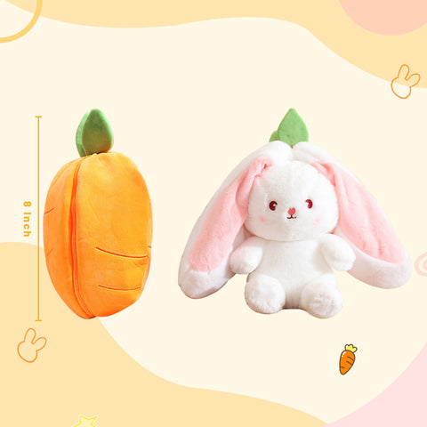Duoai Strawberry Bunny Transform Plush Toy 🍓🐰 – 20cm / 7.9in Cute Easter Fruit Rabbit Stuffed Animal Pillow, Soft Carrot or Strawberry Bunny Gift 🥕