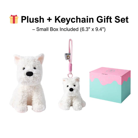 Duoai Westie Dog Plush – 8" Stuffed Puppy + 4.7" Keychain Set Duoai Plush