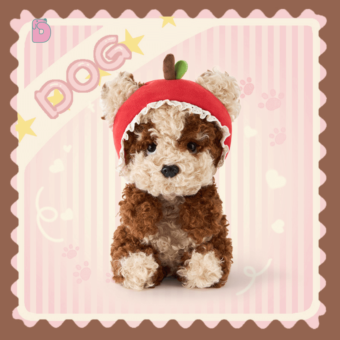 Duoai Retro Dog Plush Toy – Cute Healing Companion Gift (Sitting 11" / Lying 13.8")