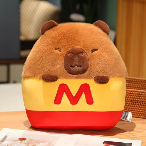 Duoai Capybara Plush Pillow – 13.8 Inch Soft Stuffed Animal with French Fries Backpack, Cute Plush Toy for Kids, Boys & Girls, Perfect Birthday Gift Duoai Plush