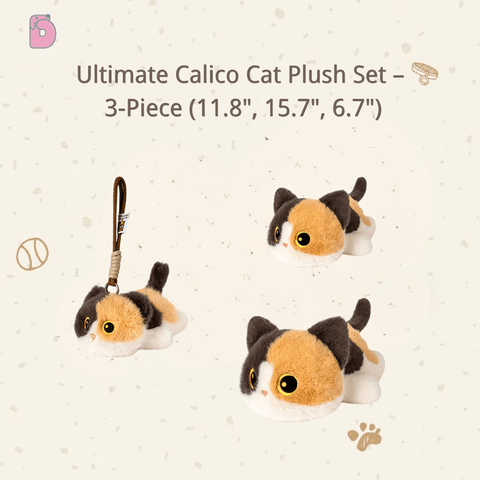 Duoai Original Cat Plush – Black, Calico & Siamese Gifts