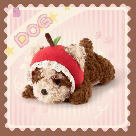 Duoai Retro Dog Plush Toy – Cute Healing Companion Gift (Sitting 11" / Lying 13.8")