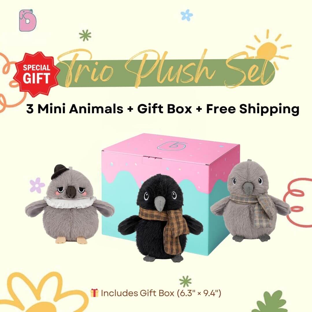 Duoai GreyBird Plush Set – Choose 3 for $29.99 | Fun, Weird, Adorably Grumpy Duoai Plush