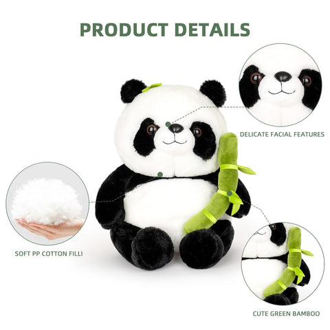 🐼 Duoai Panda Plush – 9"/13.7" Black & White Stuffed Animal Toy Duoai Plush