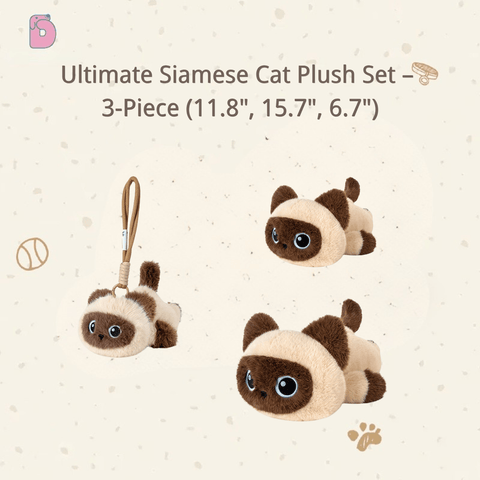 Duoai Original Cat Plush – Black, Calico & Siamese Gifts