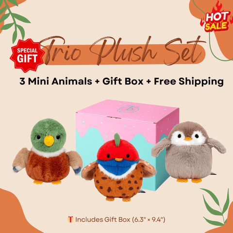 Duoai 3-Piece Bird Plush Gift Set – Mini Cute Birds in Gift Box ($29.99 Bundle) Duoai Plush
