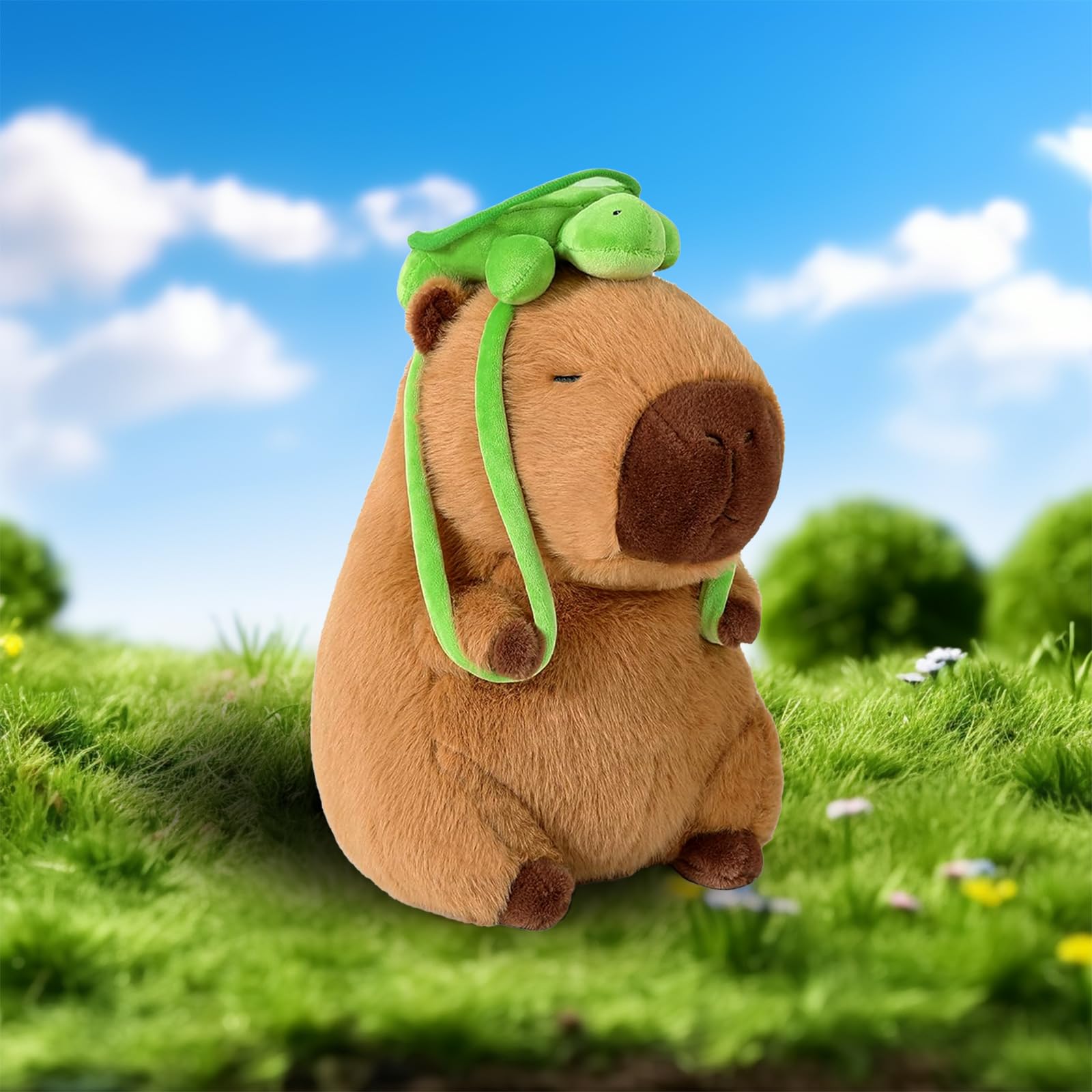 🐾 Duoai Capybara Plush – 9" & 13" Kawaii Soft Stuffed Animal with Turtle Backpack | Perfect Gift for Kids, Boys, Girls & Adults - Duoai Plush