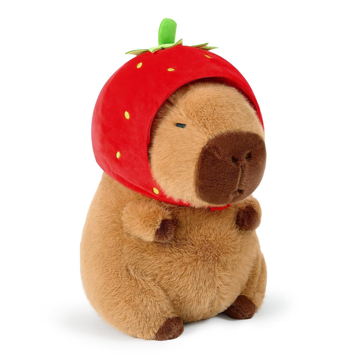 🍓 Duoai Strawberry Hat Capybara Plush – Cute Stuffed Animal Toy Gift for Kids, 9" & 13" Sizes - Duoai Plush
