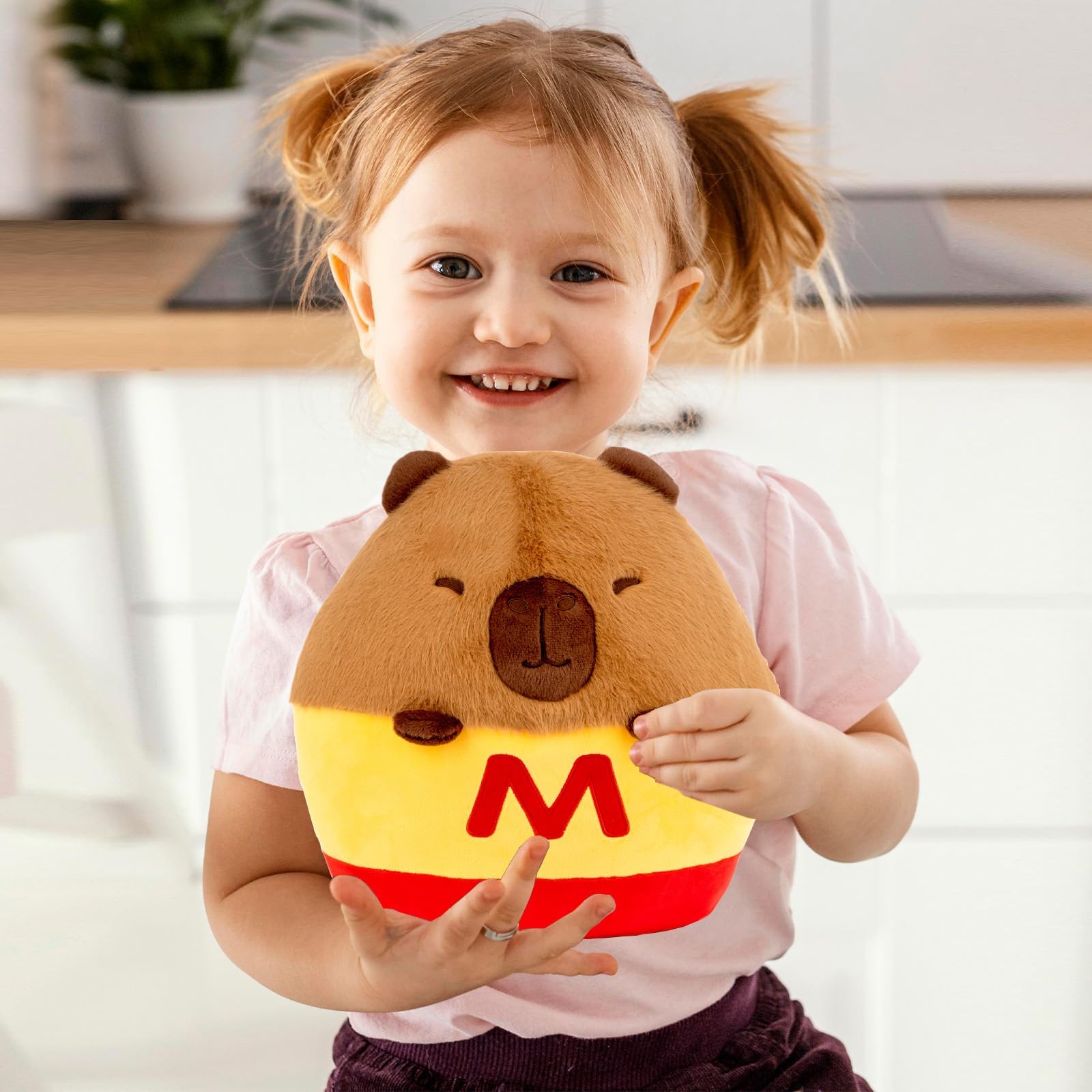 Duoai Capybara Plush Pillow – 13.8 Inch Soft Stuffed Animal with French Fries Backpack, Cute Plush Toy for Kids, Boys & Girls, Perfect Birthday Gift Duoai Plush