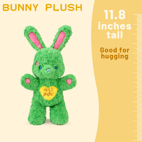 Duoai 11.8'' Green Bunny Plush – Soft Candy Rabbit Stuffed Animal Toy Gift for Kids Room Decor - Duoai Plush