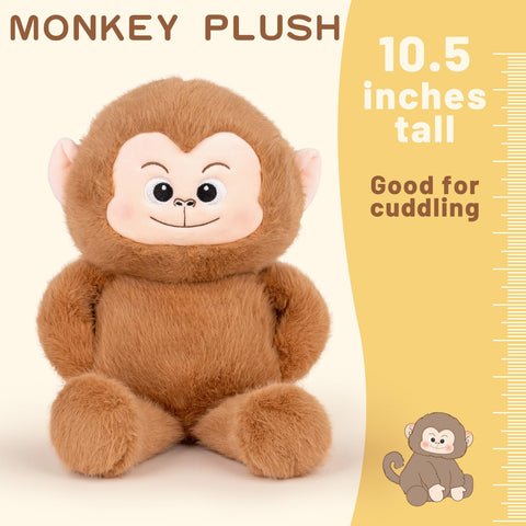 Duoai Cute Monkey Plush – 10.5" Soft Stuffed Animal with Banana for Kids - Duoai Plush