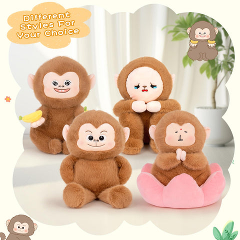 Duoai Cute Monkey Plush – 10.5" Soft Stuffed Animal with Banana for Kids - Duoai Plush