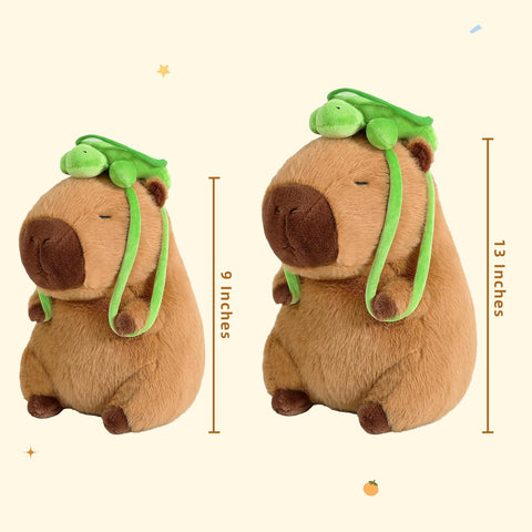 🐾 Duoai Capybara Plush – 9" & 13" Kawaii Soft Stuffed Animal with Turtle Backpack | Perfect Gift for Kids, Boys, Girls & Adults - Duoai Plush