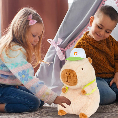 🐾Duoai Capybara Stuffed Animal – 9" Cute Brown Plush with Tennis Backpack | Perfect Gift for Kids - Duoai Plush