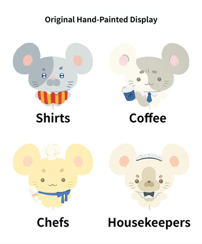 🐭 Duoai Original Mouse Plush Cushion – 19.6" Cozy Throw Pillow Toy in 4 Cute Outfits (Barista, Butler, Chef, Shirt) - Duoai Plush