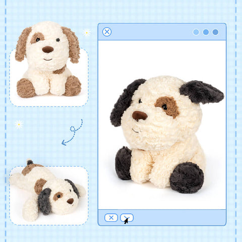 Duoai Sitting Dalmatian Plush Toy – 3 Sizes with Gift Box (Gray & Brown) Duoai Plush