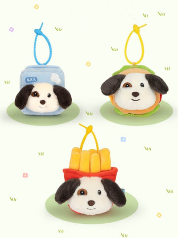 Duoai Dalmatian Plush Keychain – Burger, Fries & Milkshake Charms (4.7") Duoai Plush