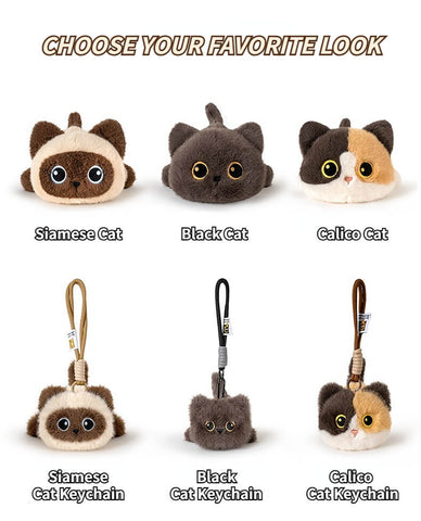 Duoai Original Cat Plush – Black, Calico & Siamese Gifts Duoai Plush