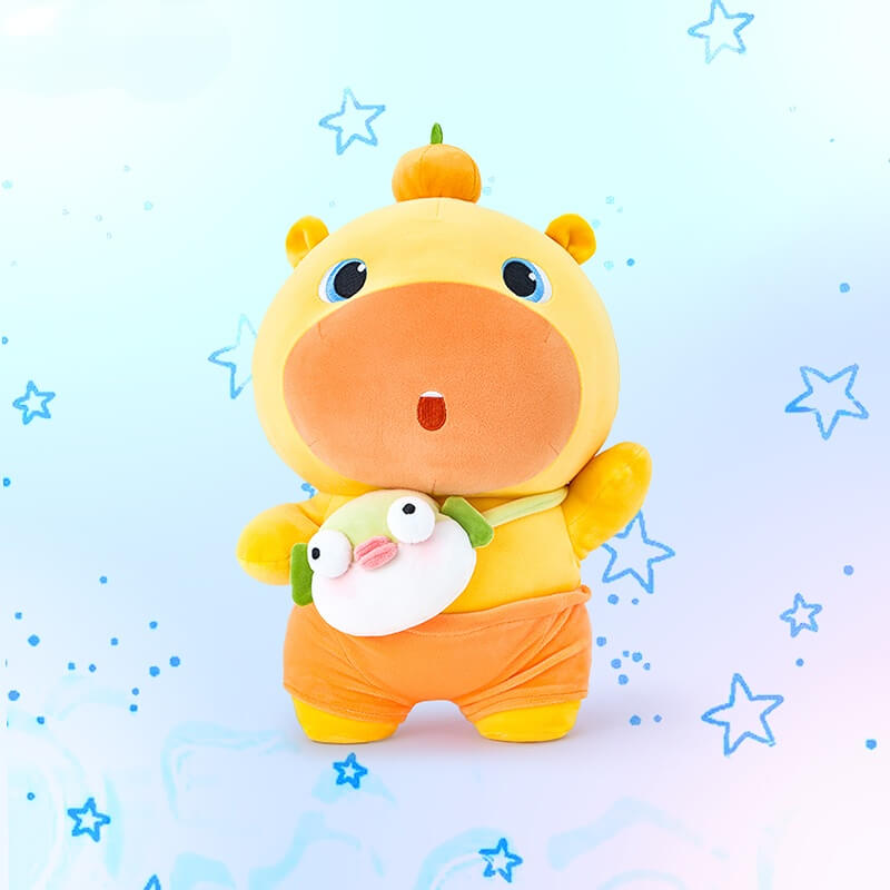 Duoai × Capybara Lulu Pufferfish Bag Plush – Adorable Capybara Gift