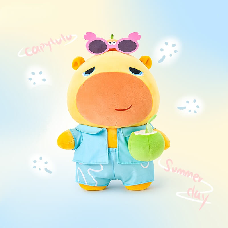 Duoai x Capybara Lulu Vacation Plush Toy – Summer Holiday Stuffed Animal Gift