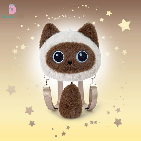 Duoai Original Cat Tail Plush Backpack – Kawaii Cat Backpack Cute Gift Collection