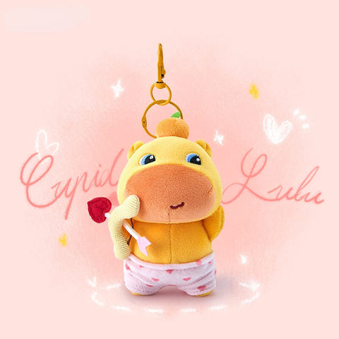 Duoai × Capybara Lulu Cupid Plush Keychain – Cute Bag Charm Kawaii Gift Collection