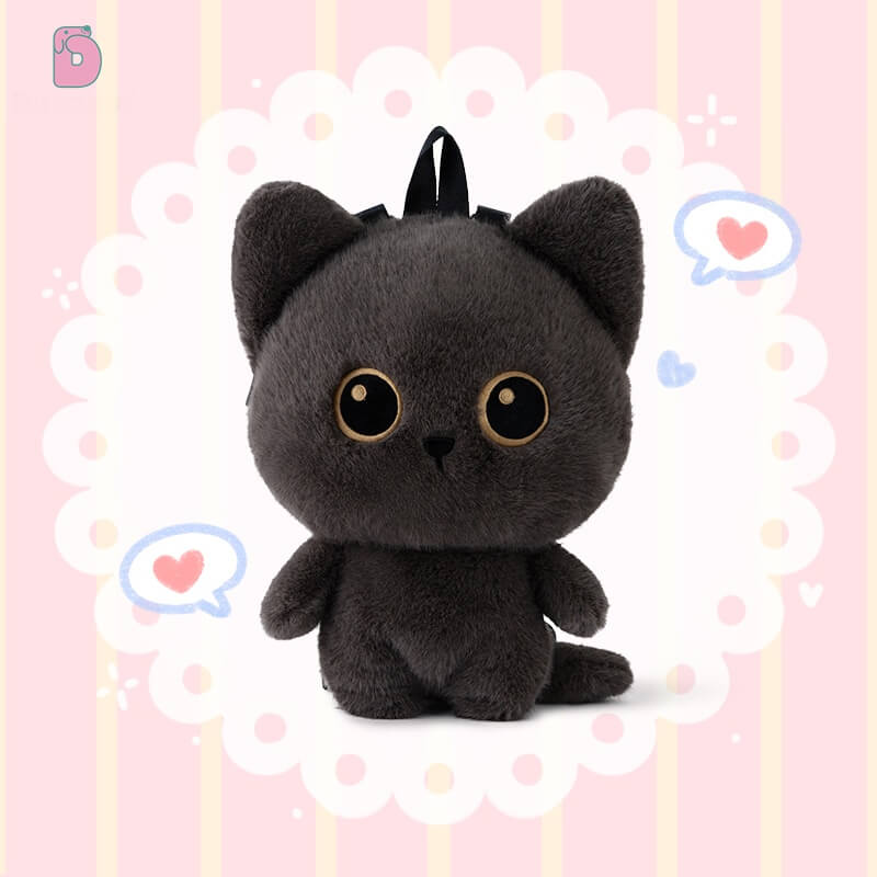 Duoai Original Cat Plush Backpack – 50cm (19.7") Cute Stuffed Animal Shoulder Bag, Realistic Cat Toy Backpack Gift for Girls Duoai Plush