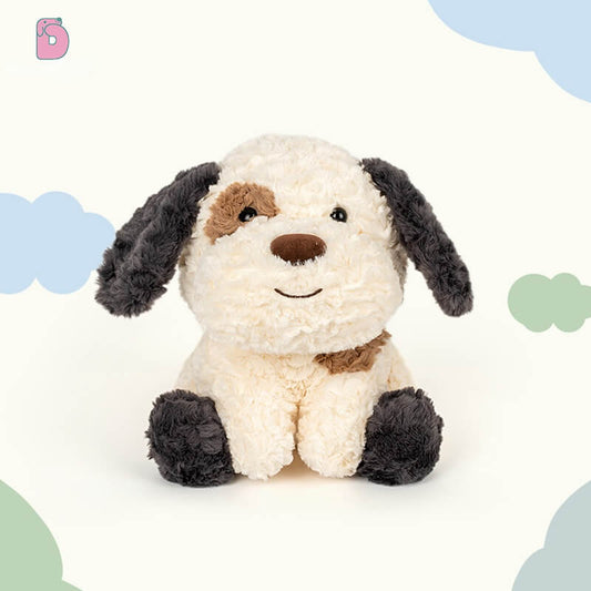 Duoai Sitting Dalmatian Plush Toy – 3 Sizes with Gift Box (Gray & Brown) Duoai Plush