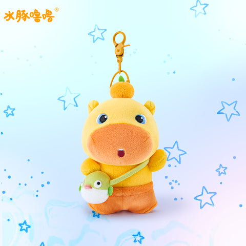 Duoai × Capybara Lulu Pufferfish Bag Plush Pendant – Cute Kawaii Animal Bag Charm Gift