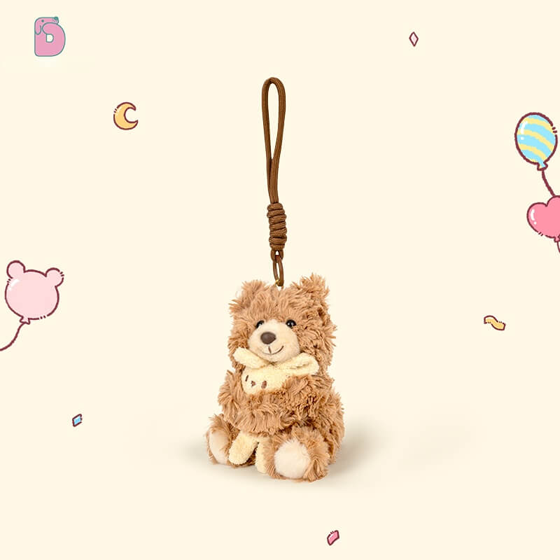 Duoai Birthday Hat Plush Keychain – Bear & Bunny 4.7" Duoai Plush