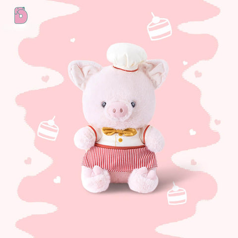 Duoai Original PINKY PIG SERIES Plush Toy – Soft Baker, Pastry Chef & Chef Pig Doll
