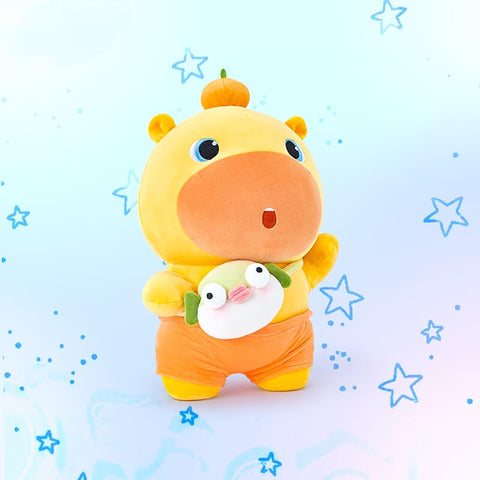 Duoai × Capybara Lulu Pufferfish Bag Plush – Adorable Capybara Gift