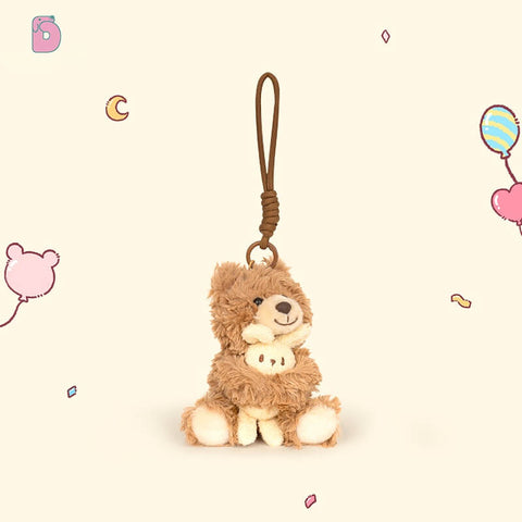 Duoai Birthday Hat Plush Keychain – Bear & Bunny 4.7" Duoai Plush