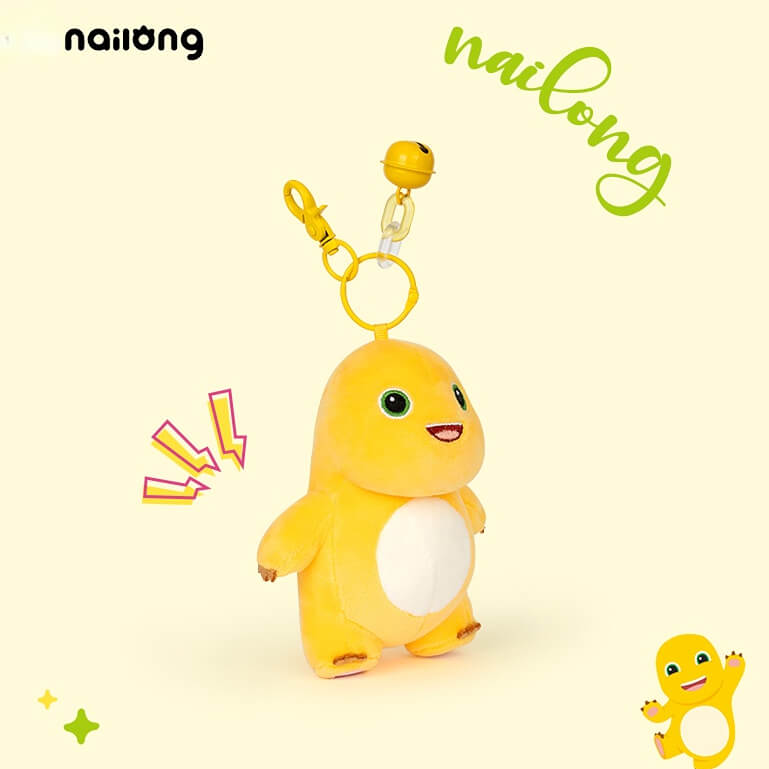 Duoai Official NaiLong Plush Keychain 13 cm / 5.1″ – Cute Squeaky Belly Dinosaur Bag Charm, Student Gift, Stress-Relief Fidget Toy Duoai Plush