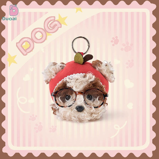Duoai Vintage Dog Plush Keychain – Cute Bag Charm (3.1" / 5.5")