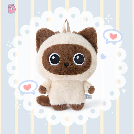 Duoai Original Cat Plush Backpack – 50cm (19.7") Cute Stuffed Animal Shoulder Bag, Realistic Cat Toy Backpack Gift for Girls Duoai Plush