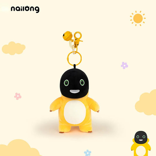 Grumpy Dragon Plush Keychain – 13cm / 5.1in Black-Face & Beaten-Up NaiLong, Cute Backpack Charm & Gift Duoai Plush