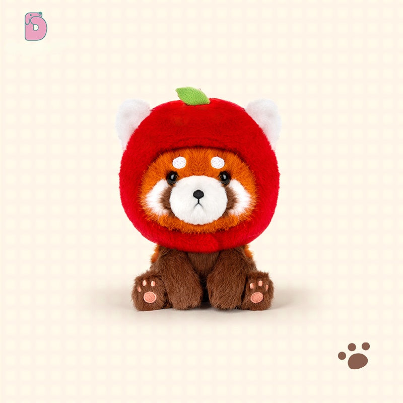 Duoai Red Panda Plush – 4.7" Desk Buddy with Cute Hoodie (Strawberry, Ghost, Apple & Paper Bag Duoai Plush