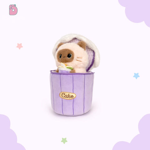 🎂 Duoai Original Cake Cup Siamese Cat Plush – Cute & Original Stuffed Animal Toy for Girls & Boys, Birthday Gift Duoai Plush