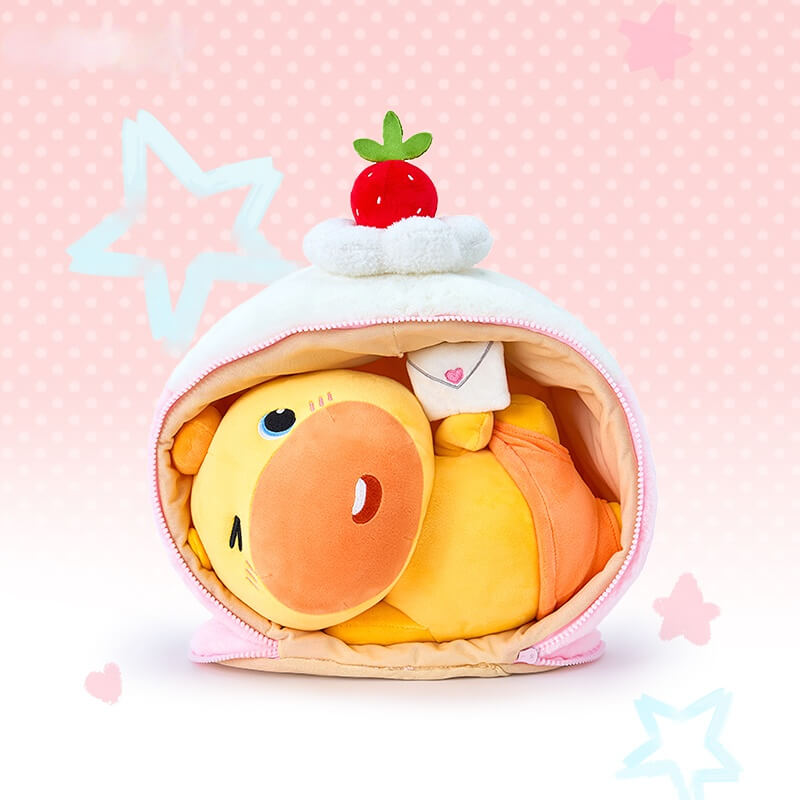 Duoai x Capybara Lulu Confession Plush Toy – Sweet Cake Stuffed Animal Gift