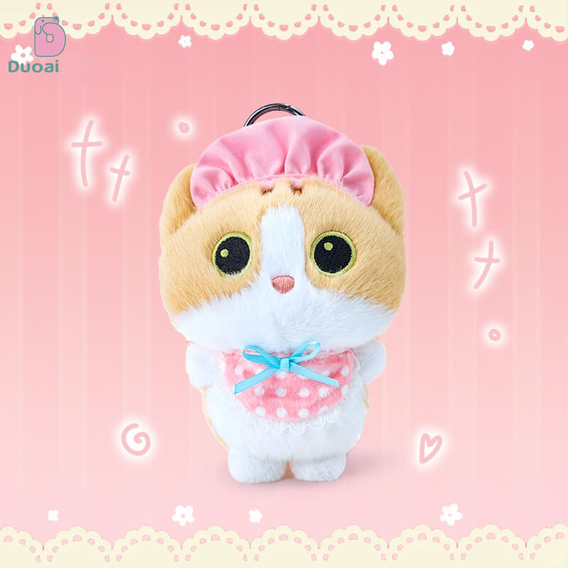 Duoai Original Decorative Standing Cat Plush Keychain – Kawaii Kitty Cute Desk Decor Plush Pendant
