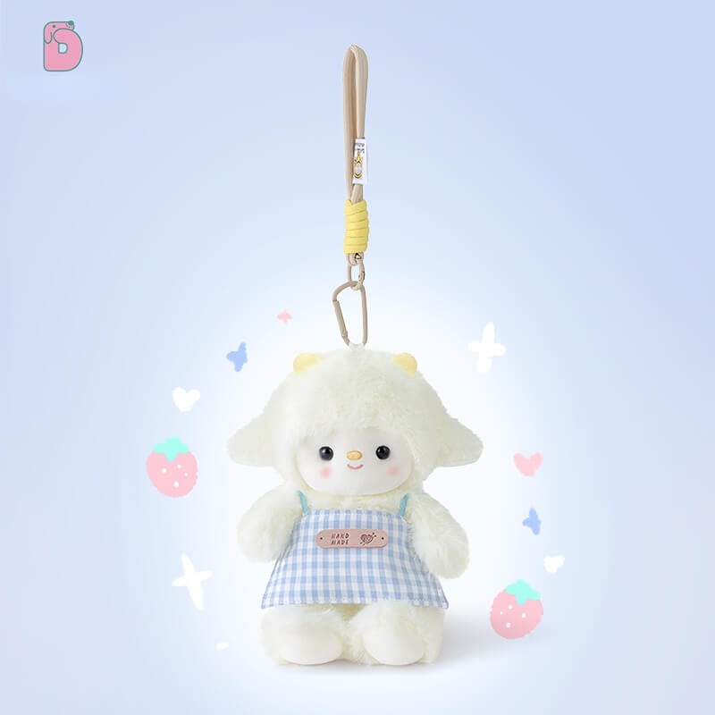 Duoai Angel Sheep Keychain Plush – 7.9" Cute Mini Hanging Lamb Toy for Desk, Study & Gift, Original Blue & Pink Sheep Plush Duoai Plush