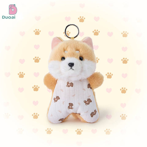 Duoai Original Bean Bag Fluffy Puppy Keychain – Cute Dog Bag Charm Kawaii Gift Collection